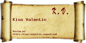 Kiss Valentin névjegykártya